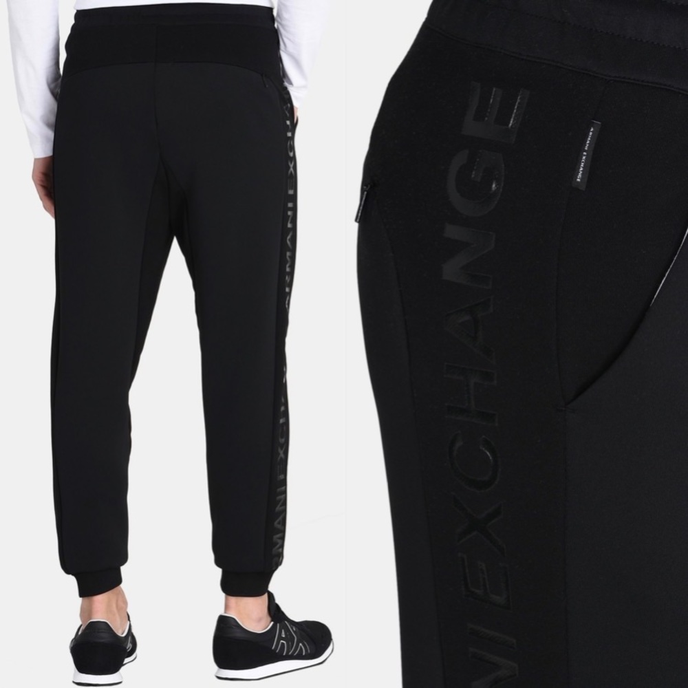 Armani Exchange Tonal Logo Neoprene Sweatpants Joggers